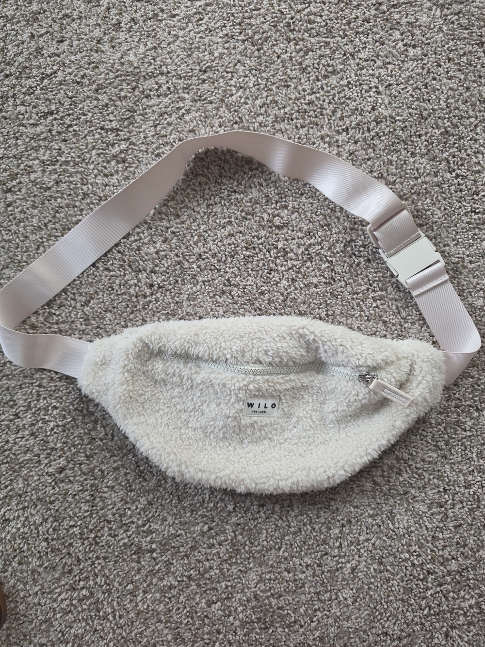 Wilo Cream Sherpa Crossbody Belt Bag
